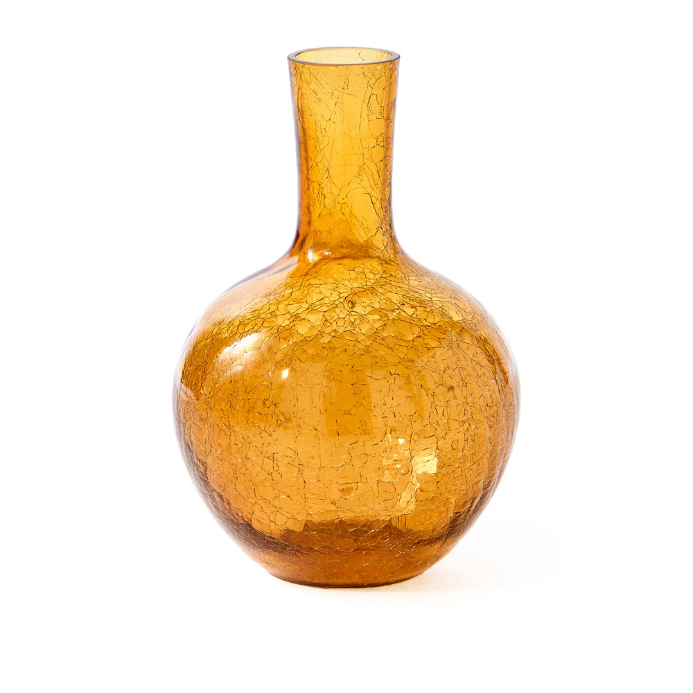 Pols Potten Crackled Ball Body Vase in Amber Glass – Small - Image 4