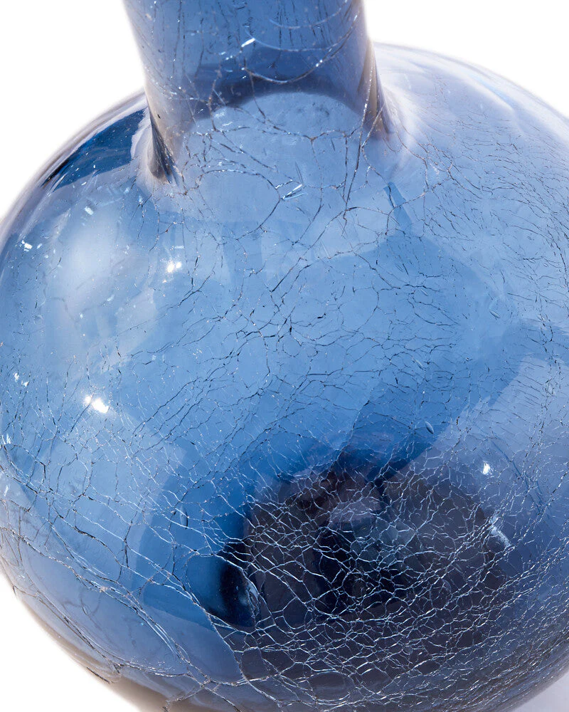 Pols Potten Crackled Ball Body Vase in Dark Blue Glass – Large – Excess Stock - Image 2