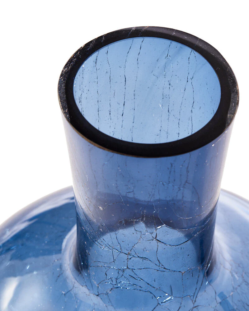Pols Potten Crackled Ball Body Vase in Dark Blue Glass – Large – Excess Stock - Image 3