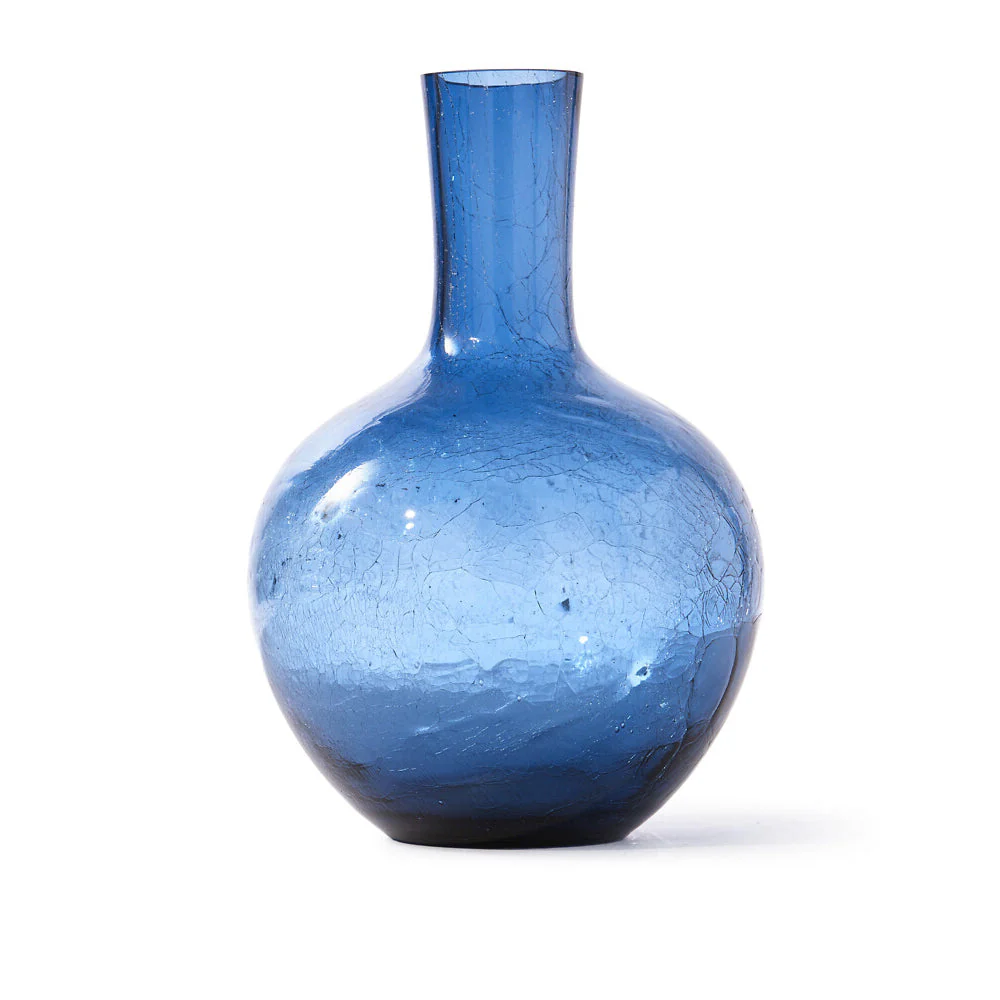 Pols Potten Crackled Ball Body Vase in Dark Blue Glass – Large – Excess Stock - Image 4