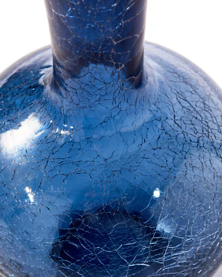 Pols Potten Crackled Ball Body Vase in Dark Blue Glass – Small – Excess Stock - Image 2