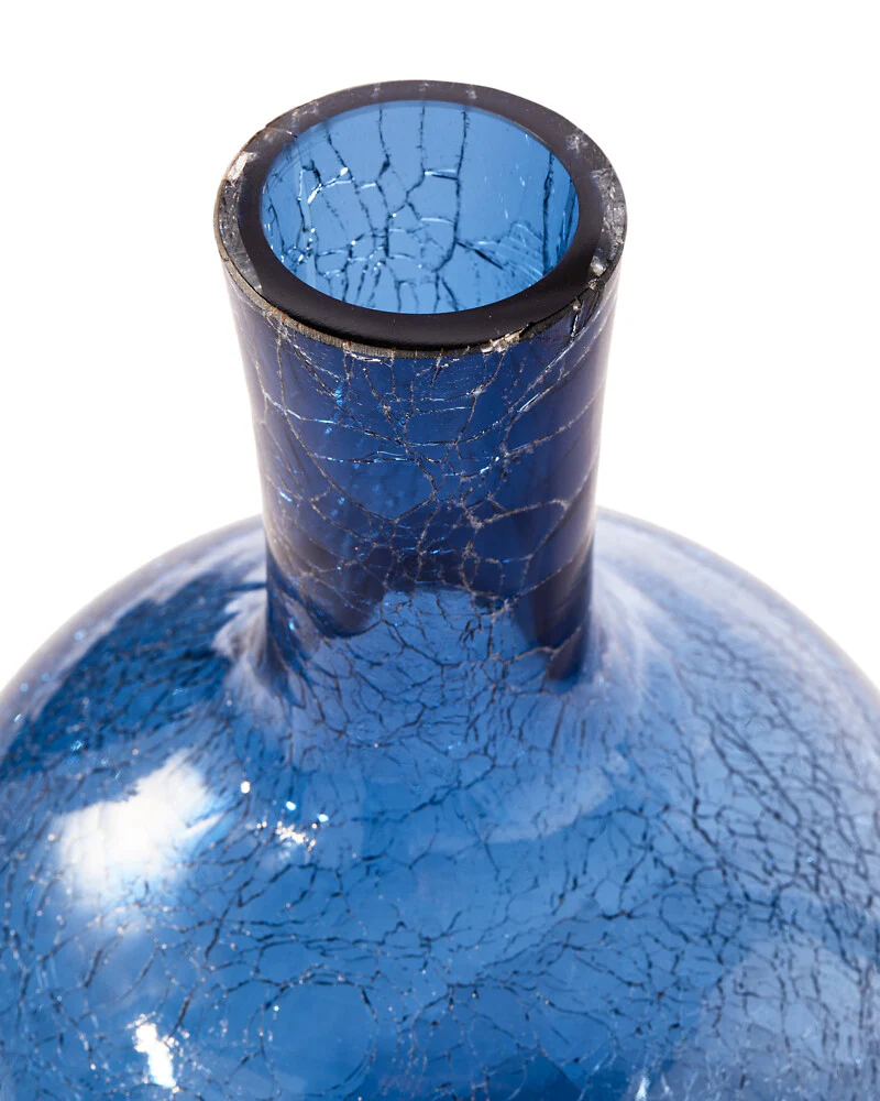 Pols Potten Crackled Ball Body Vase in Dark Blue Glass – Small – Excess Stock - Image 3