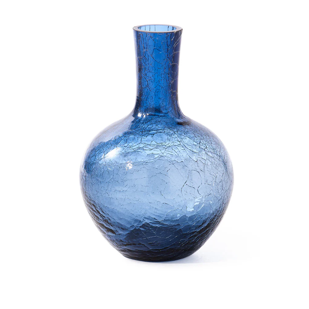 Pols Potten Crackled Ball Body Vase in Dark Blue Glass – Small – Excess Stock - Image 4