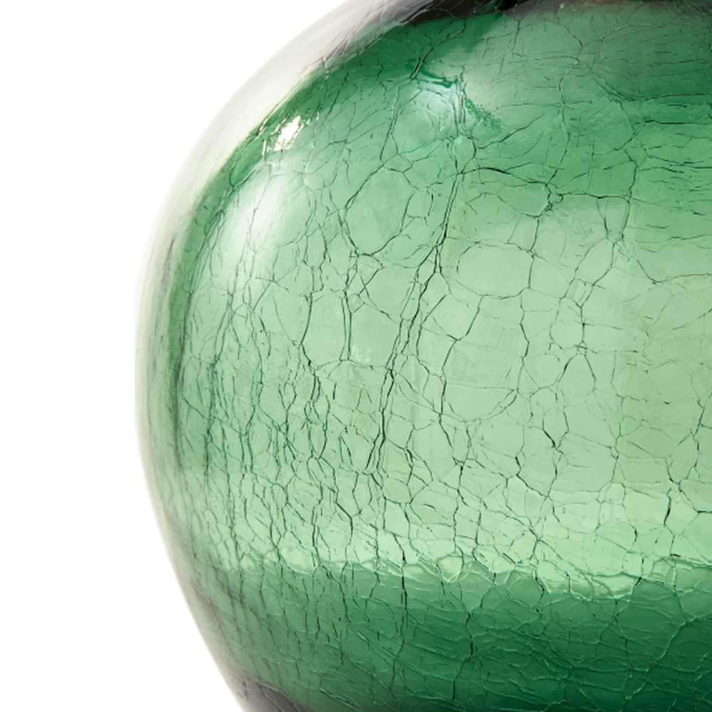 Pols Potten Crackled Ball Body Vase in Dark Green Glass – Large - Image 4