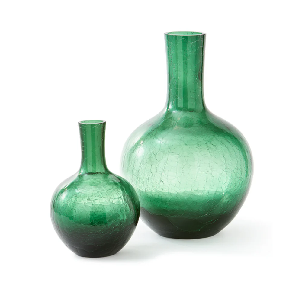 Pols Potten Crackled Ball Body Vase in Dark Green Glass – Large - Image 5
