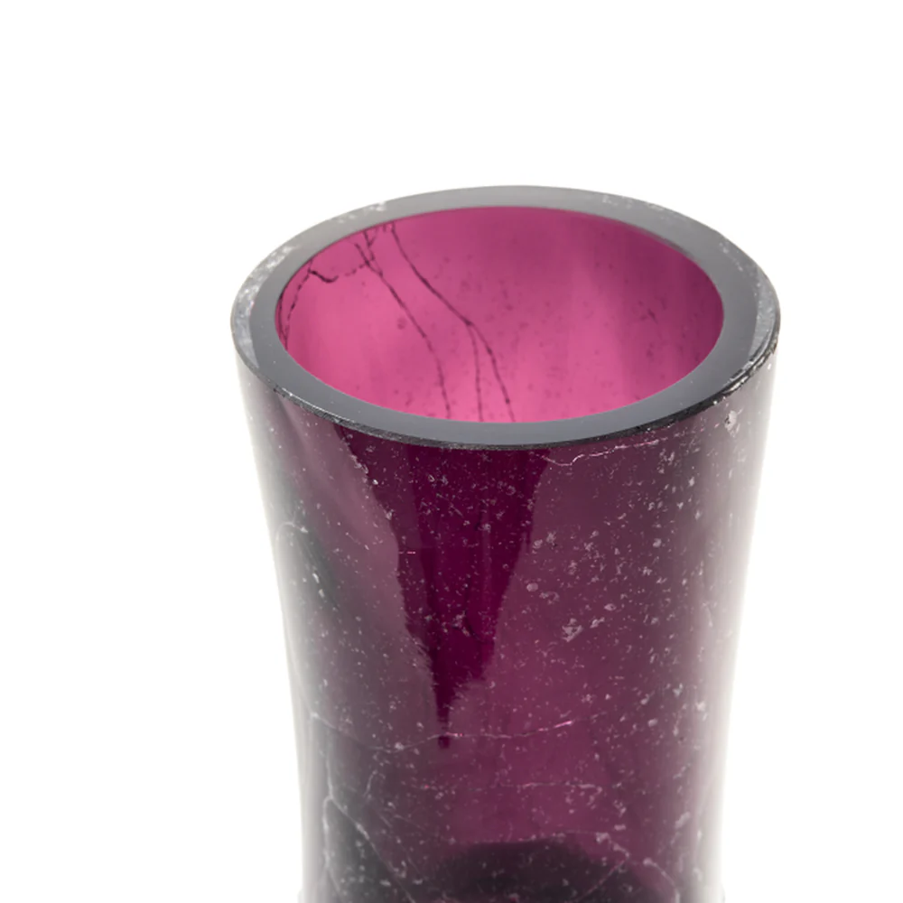 Pols Potten Crackled Ball Body Vase in Dark Purple Glass – Large - Image 2