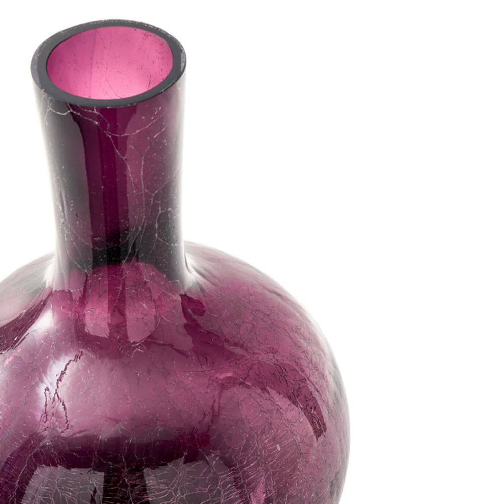 Pols Potten Crackled Ball Body Vase in Dark Purple Glass – Large - Image 3