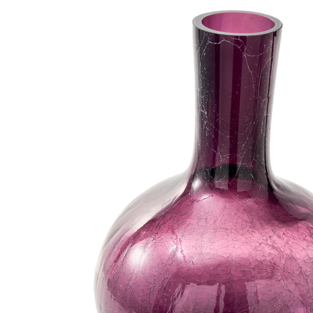 Pols Potten Crackled Ball Body Vase in Dark Purple Glass – Large - Image 4