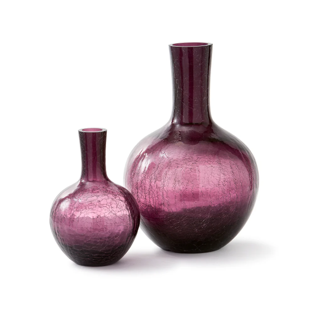Pols Potten Crackled Ball Body Vase in Dark Purple Glass – Large - Image 5