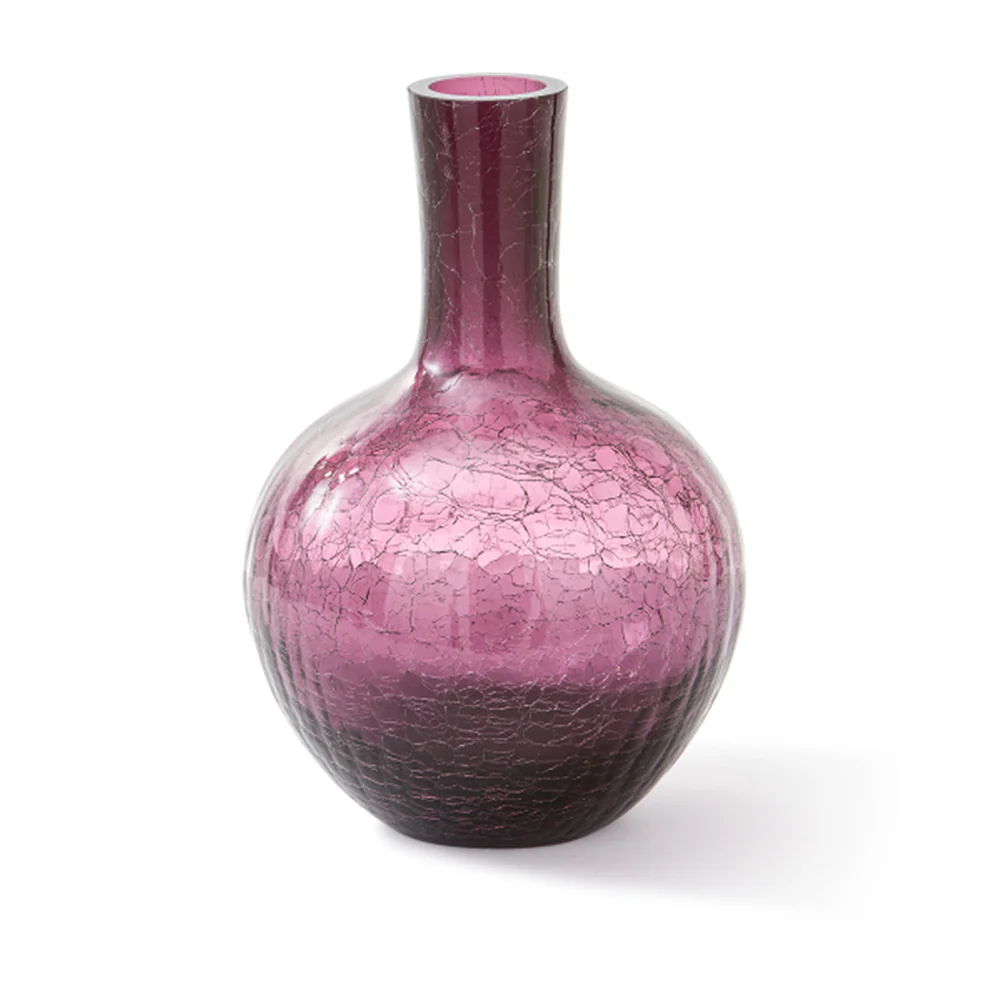 Pols Potten Crackled Ball Body Vase in Dark Purple Glass – Small - Image 2