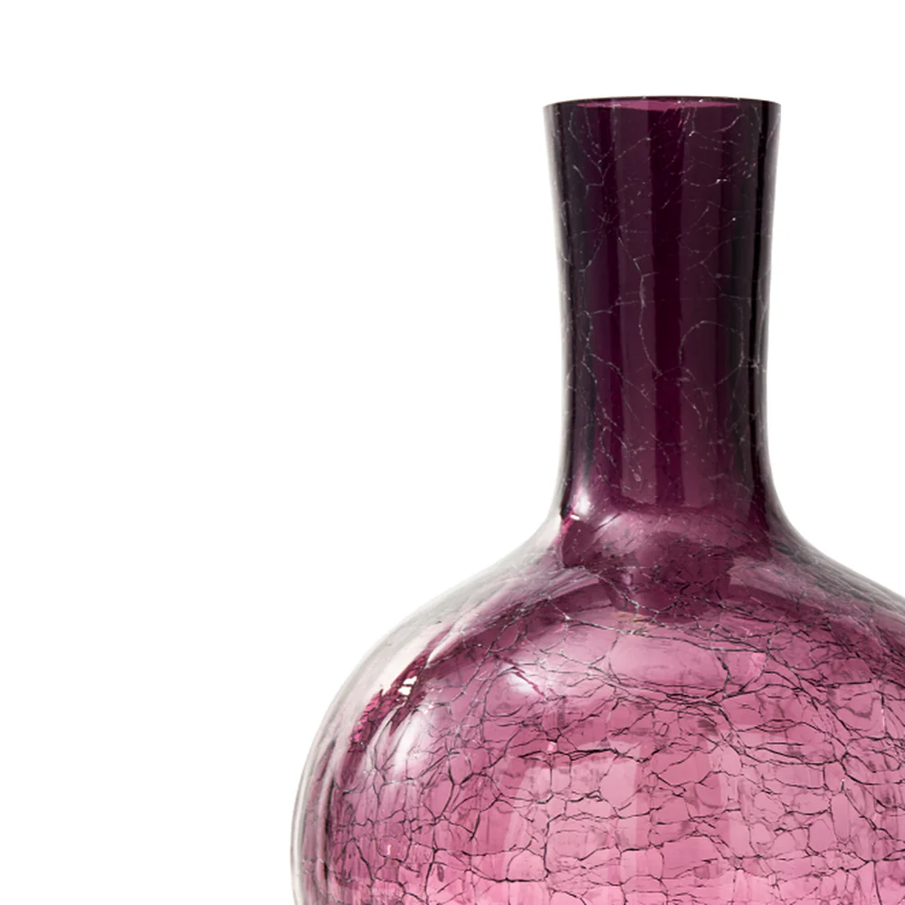 Pols Potten Crackled Ball Body Vase in Dark Purple Glass – Small - Image 3