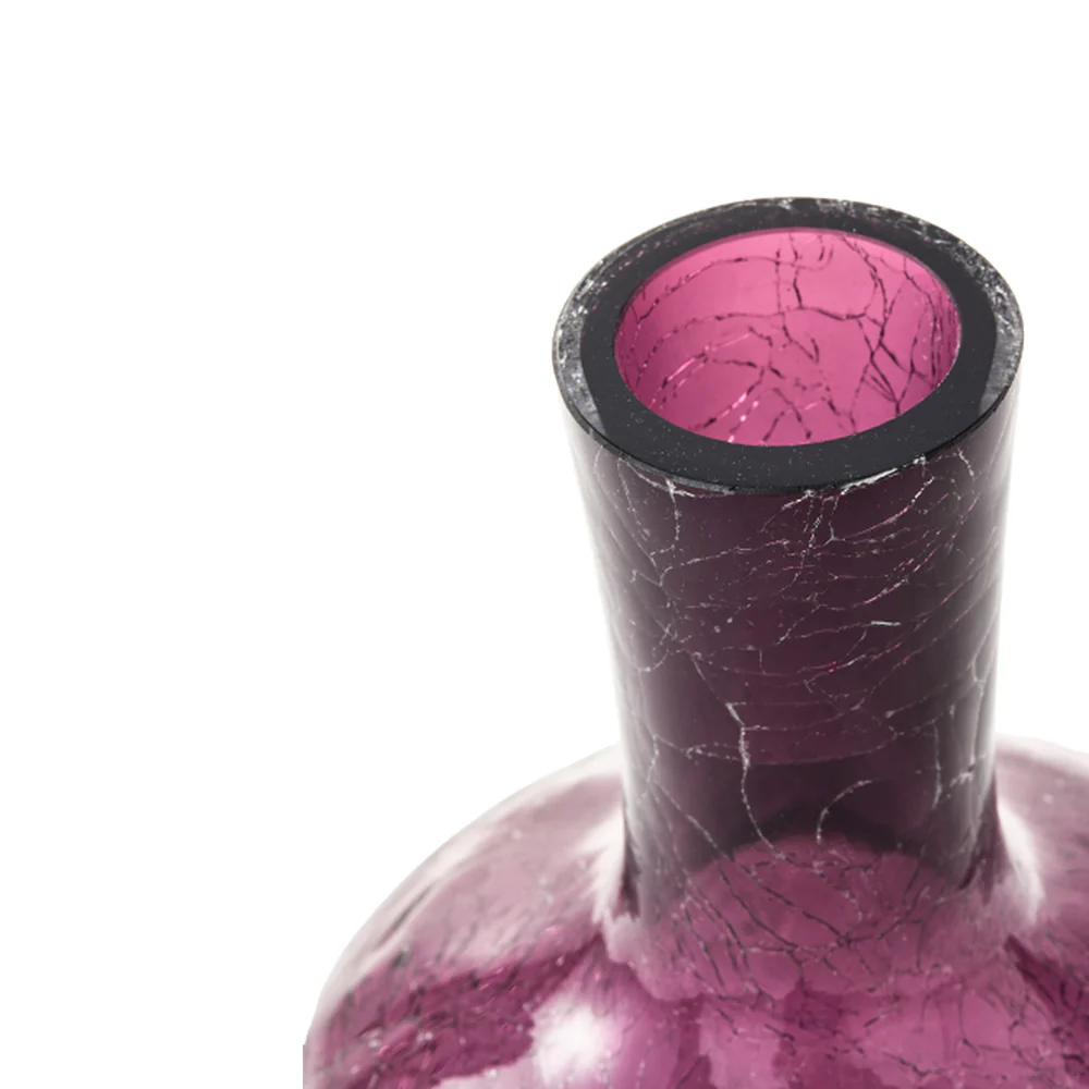 Pols Potten Crackled Ball Body Vase in Dark Purple Glass – Small - Image 4