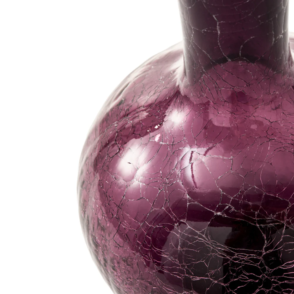 Pols Potten Crackled Ball Body Vase in Dark Purple Glass – Small - Image 5