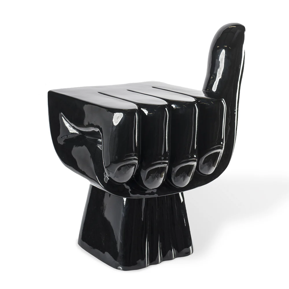 Pols Potten Fist Chair in Black Lacquered Polyester - Image 2