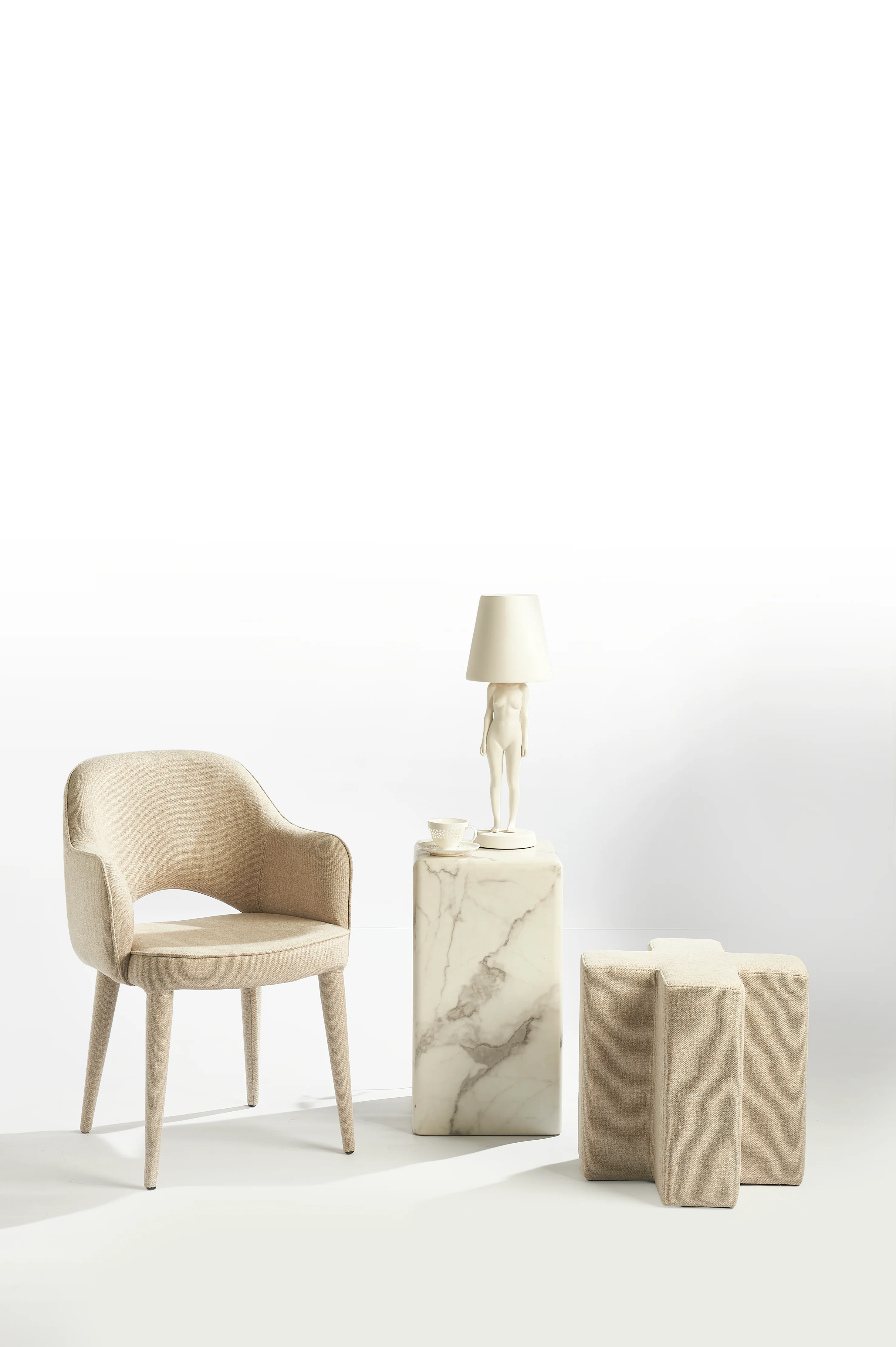 Pols Potten Hidden Form Lamp in White Biscuit Porcelain - Image 2