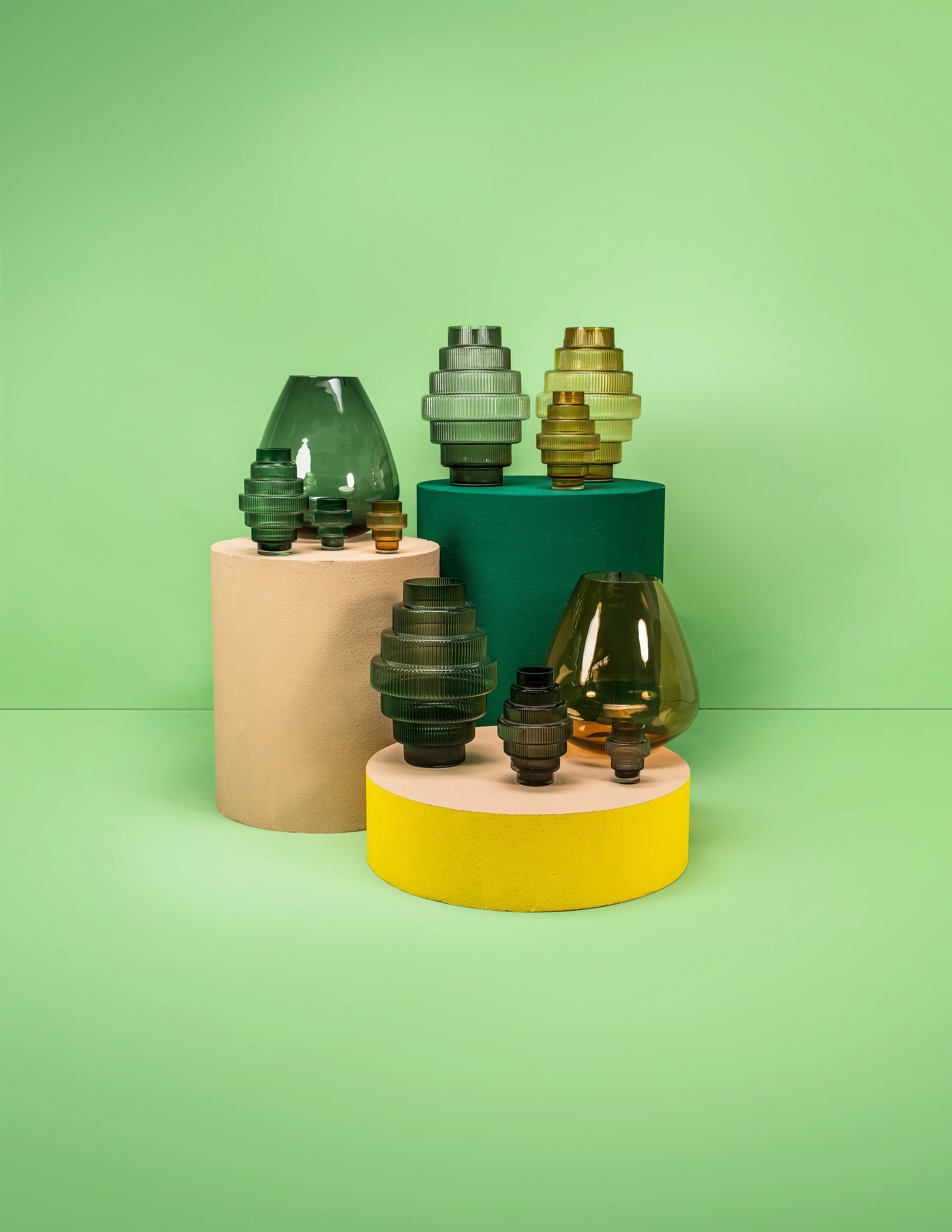 Pols Potten Large Steps Vase in Green - Image 2