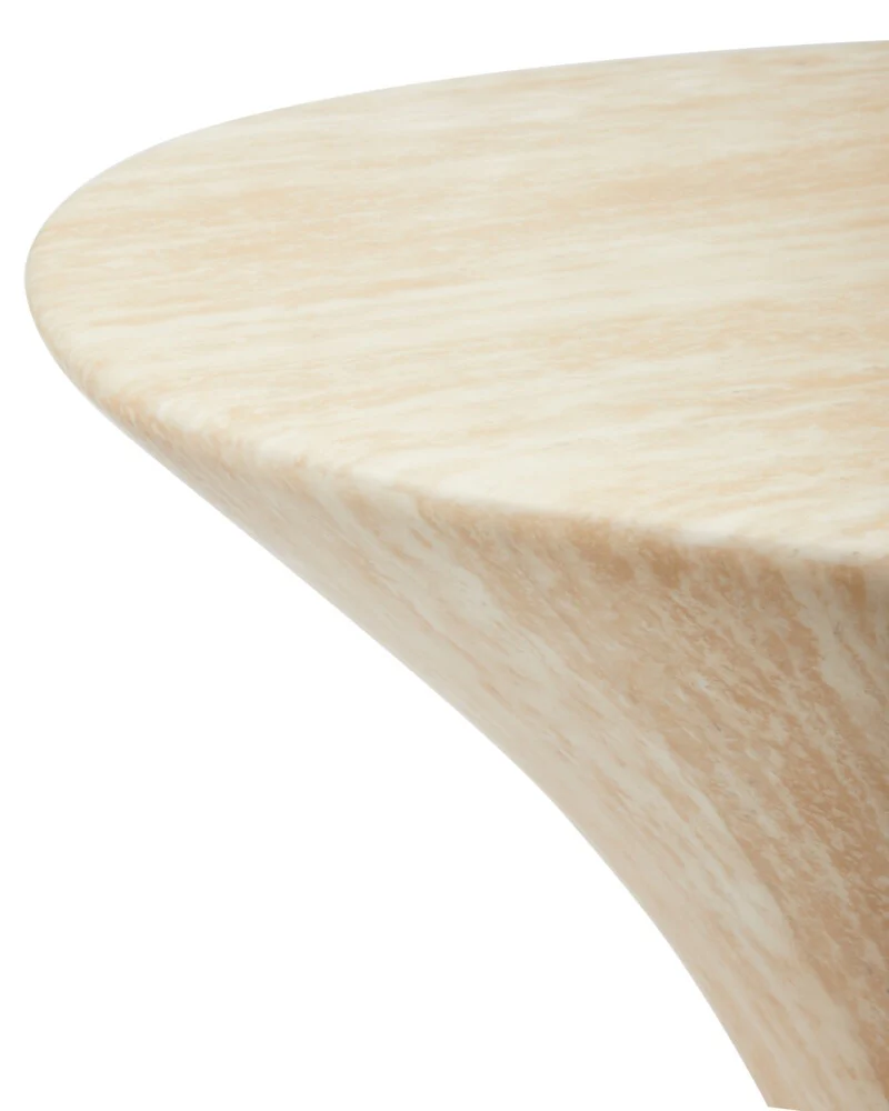 Pols Potten Oval Marble Look Coffee Table – Travertine - Large - Image 2