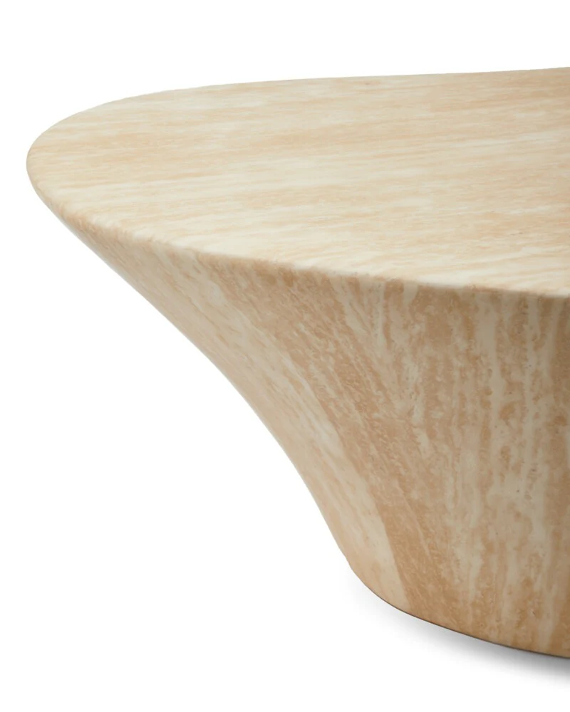 Pols Potten Oval Marble Look Coffee Table – Travertine - Large - Image 4