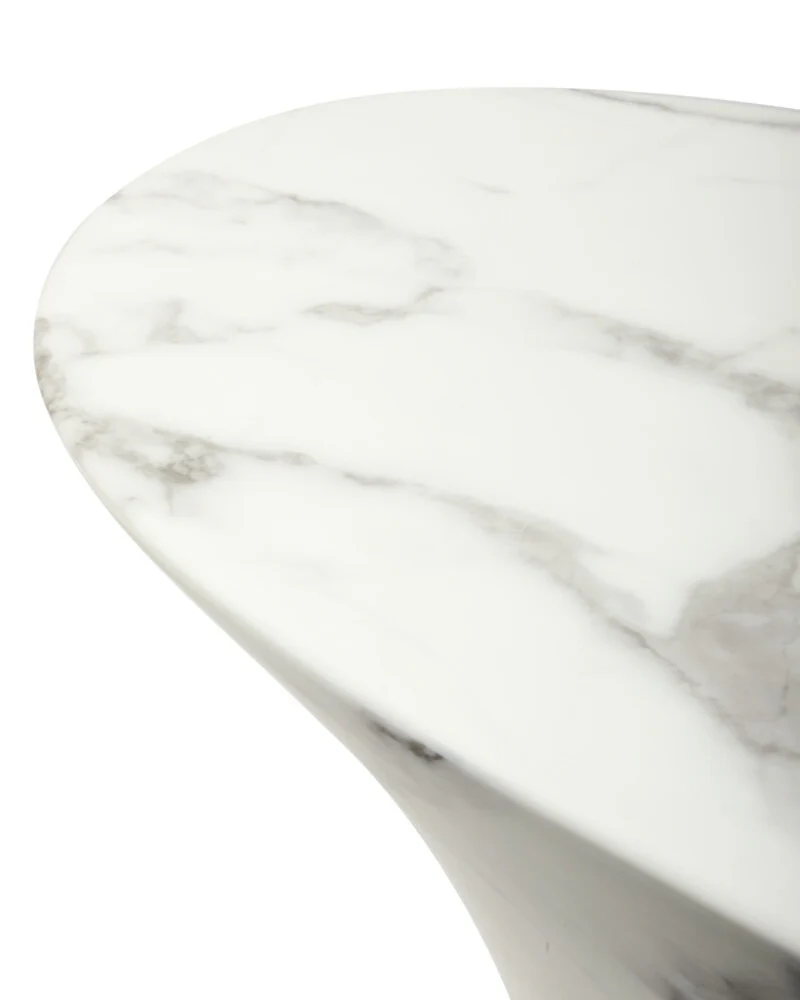 Pols Potten Oval Marble Look Coffee Table – White - Large - Image 3
