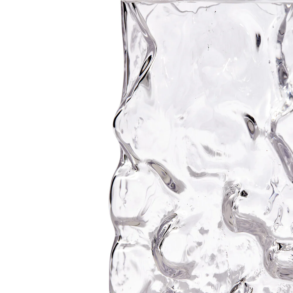 Pols Potten Square Relief Vase – Clear Glass - Image 3