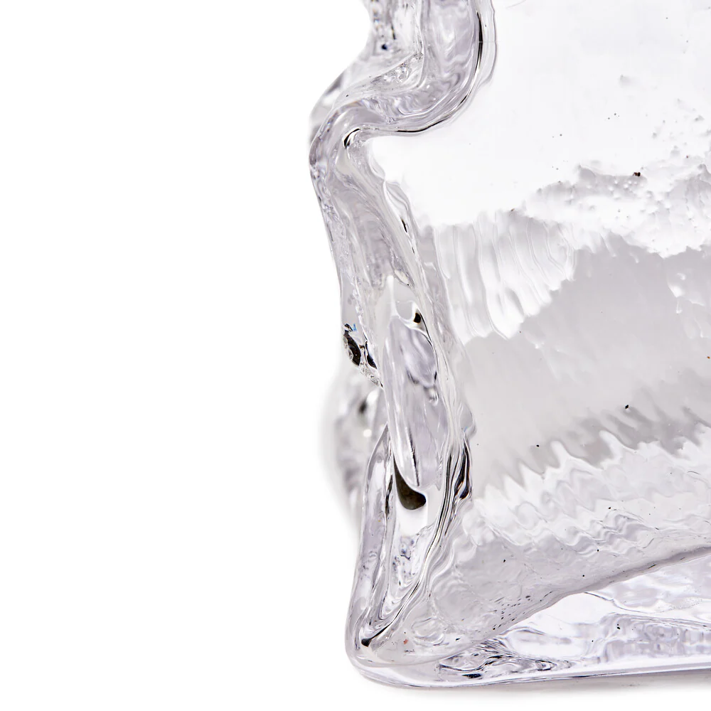 Pols Potten Square Relief Vase – Clear Glass - Image 4