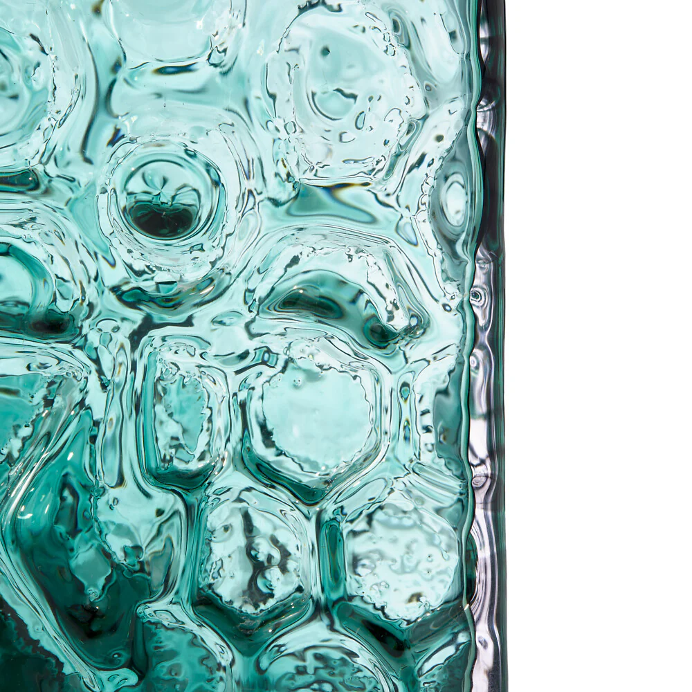 Pols Potten Square Relief Vase – Dark Green Glass - Image 4