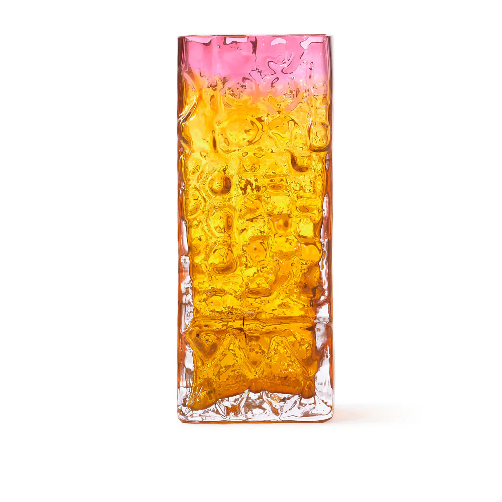 Pols Potten Square Relief Vase – Ochre Glass - Image 6