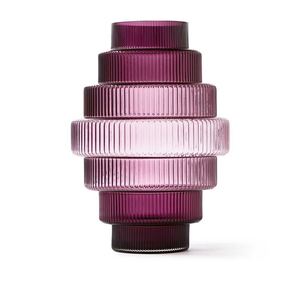 Pols Potten Steps Vase in Purple Glass – Large