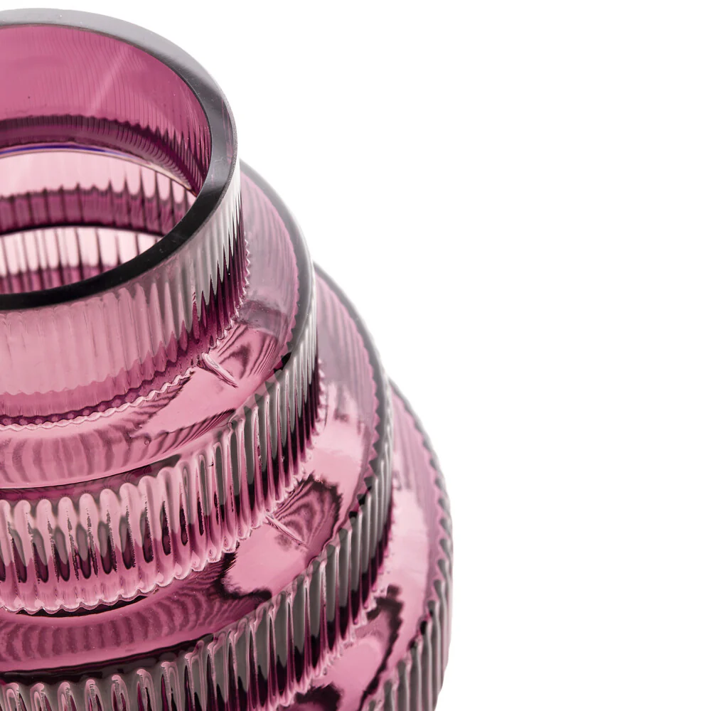 Pols Potten Steps Vase in Purple Glass – Large - Image 3