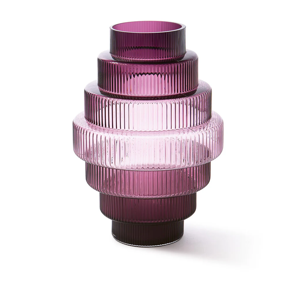Pols Potten Steps Vase in Purple Glass – Large - Image 4