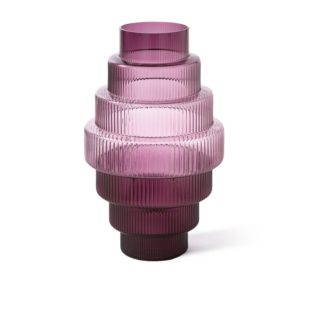Pols Potten Steps Vase in Purple Glass – Extra Large - Image 4