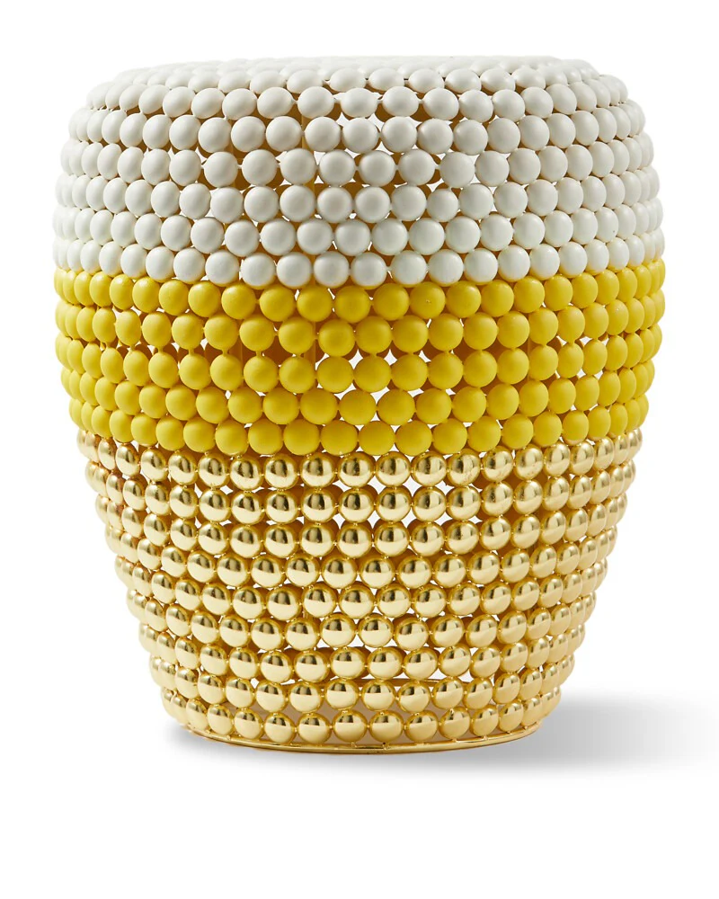 Pols Potten Striped Dot Stool – White - Image 2