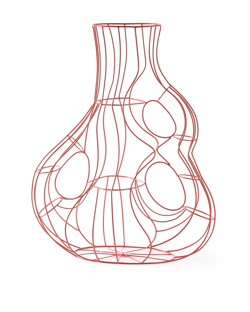 Pols Potten Three Ears Frame Vase in Coral Red Wire – Medium - Image 4