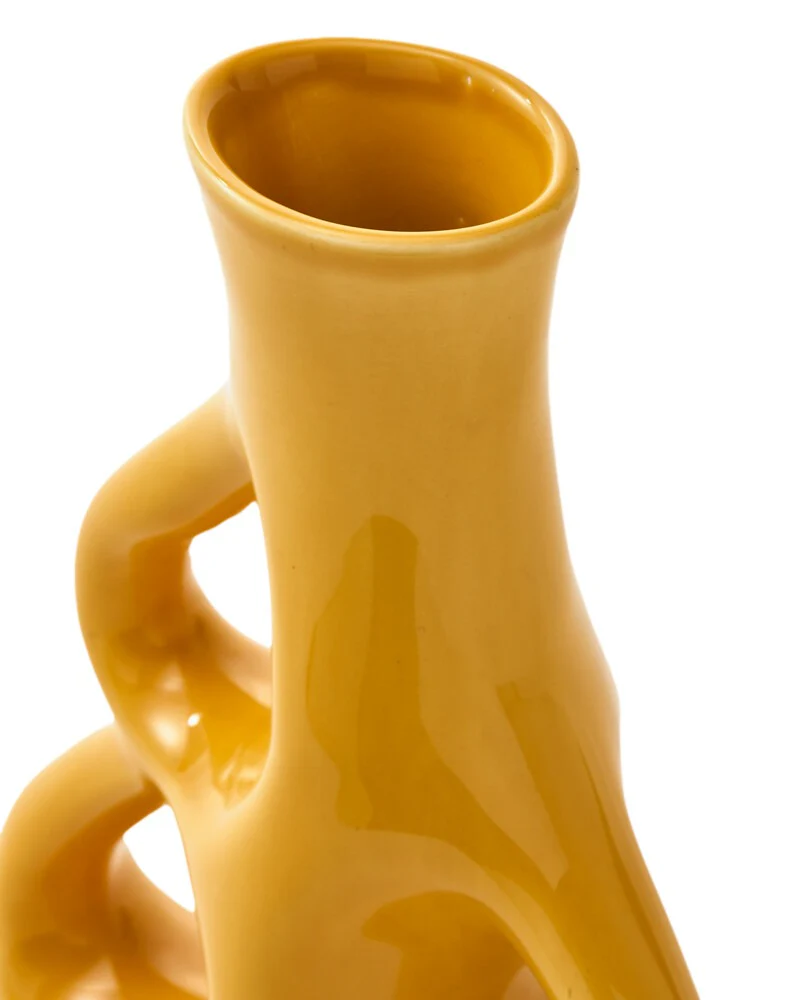 Pols Potten Three Ears Vase in Yellow Ceramic – Medium - Image 2