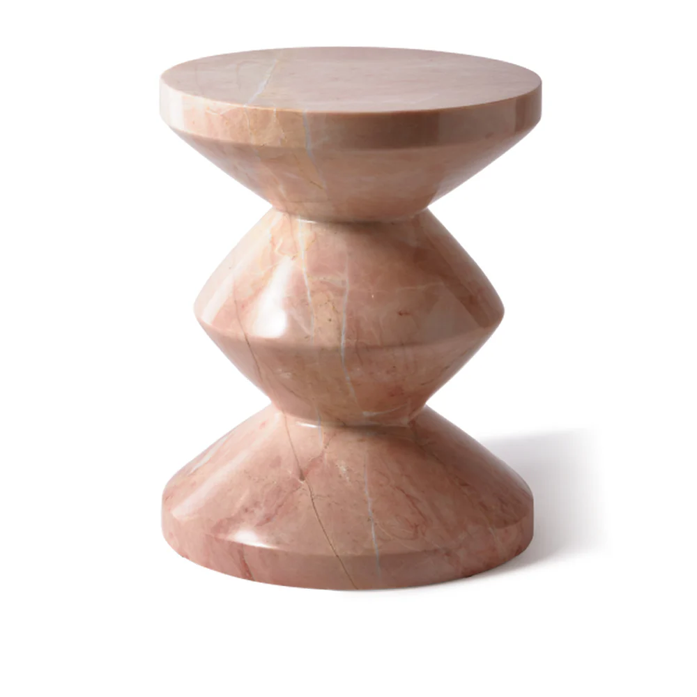 Pols Potten Zig Zag Stool – Pink Marble