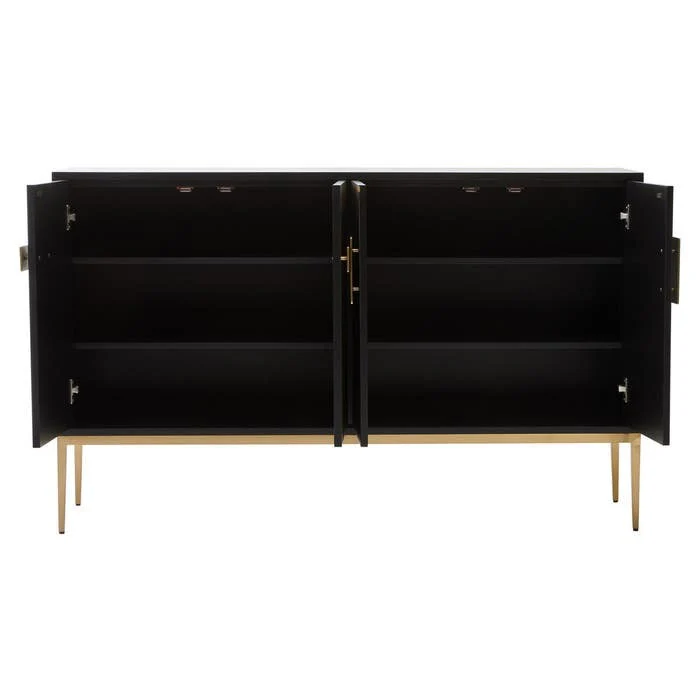 Raidan 4 Door Sideboard – Black and Gold - Image 2