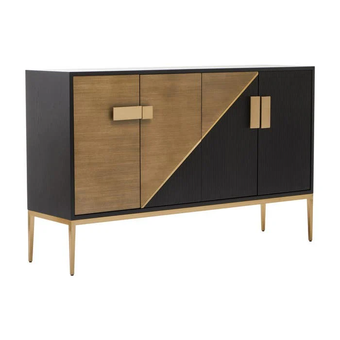Raidan 4 Door Sideboard – Black and Gold - Image 3