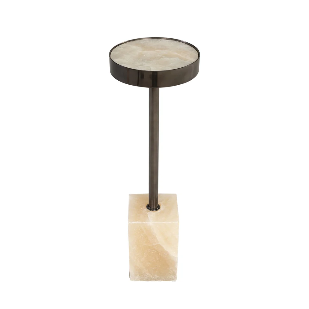 Raphael Side Table in Onyx and Dark Nickel - Image 2