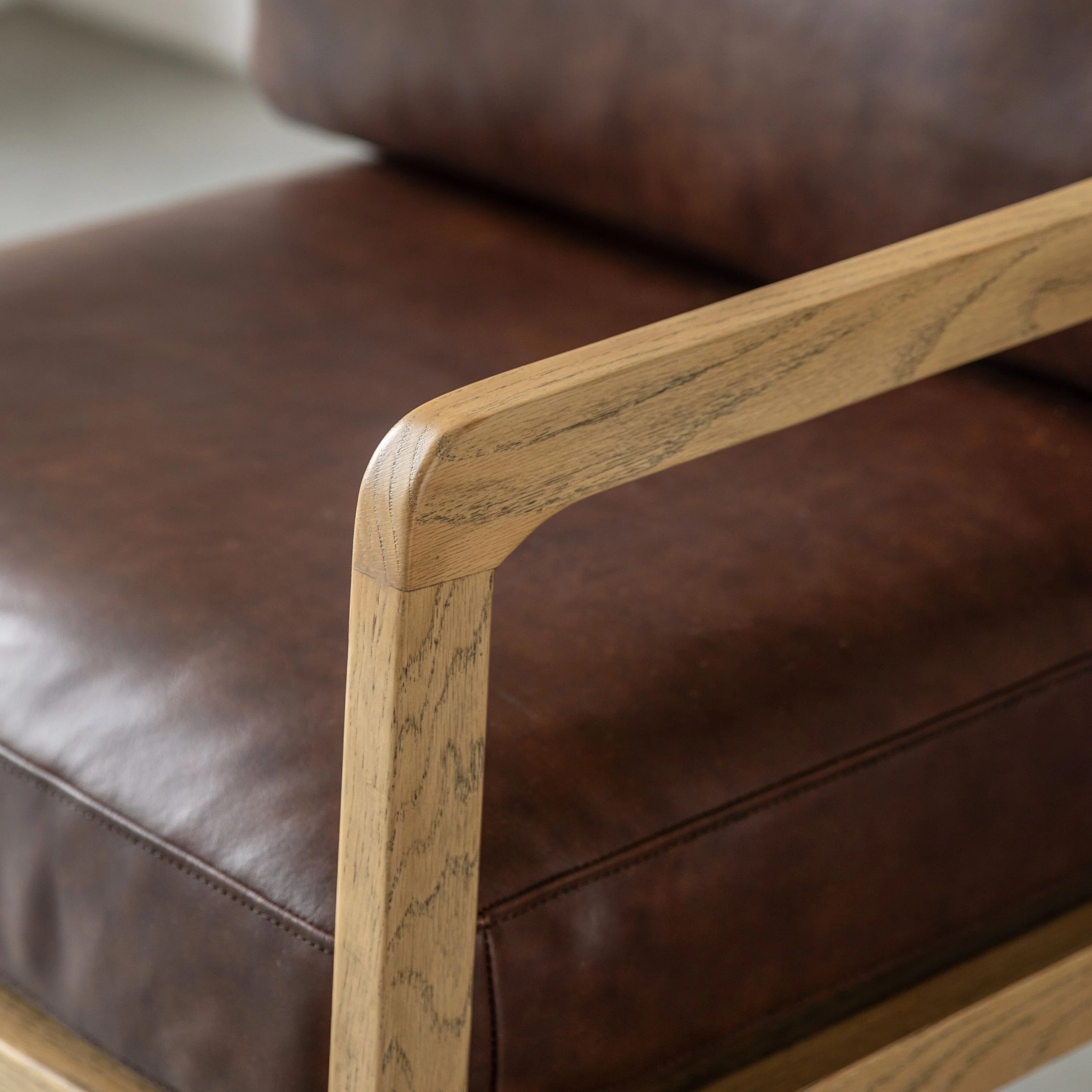 Ravella Lounge Chair – Antique Brown Leather - Image 7