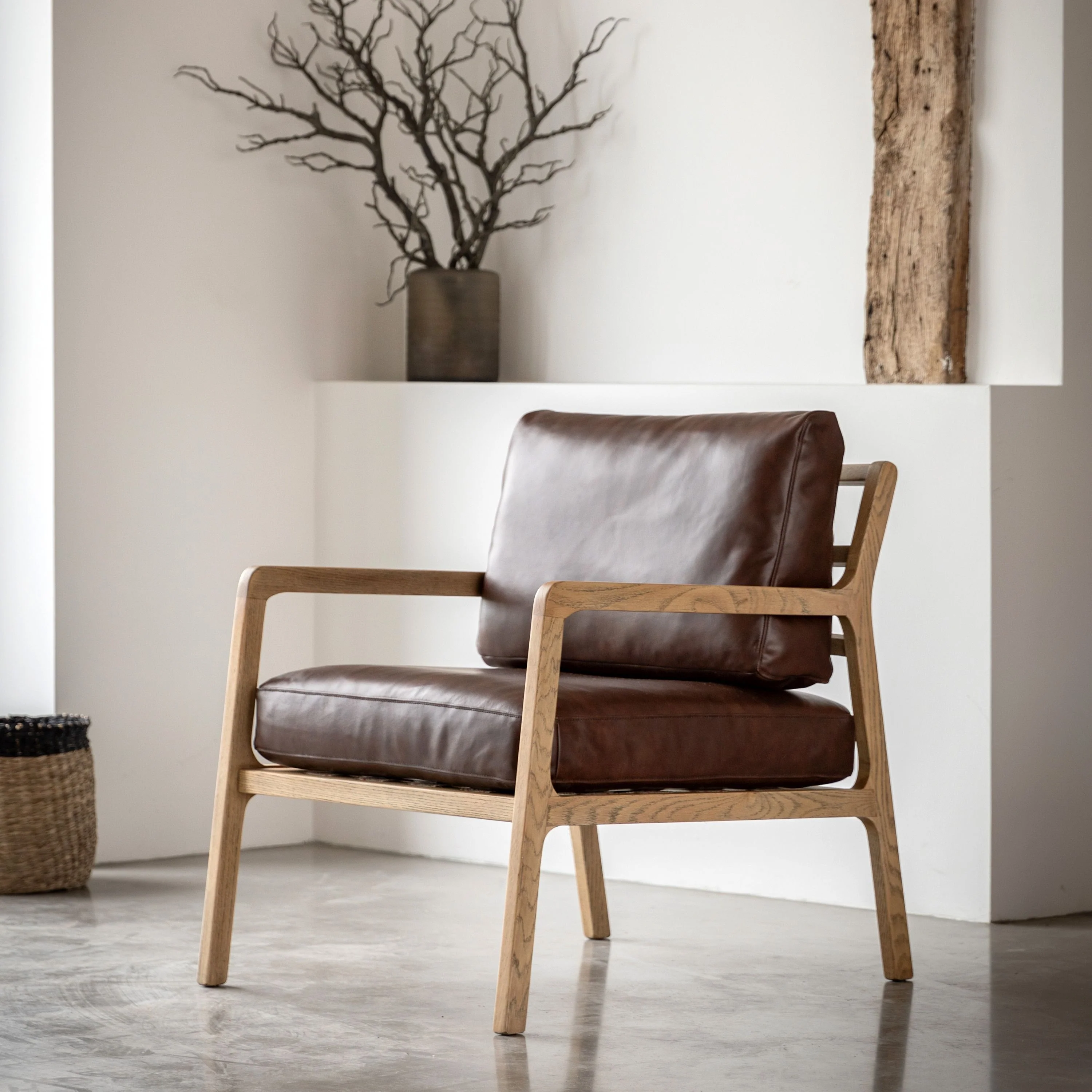 Ravella Lounge Chair – Antique Brown Leather - Image 9