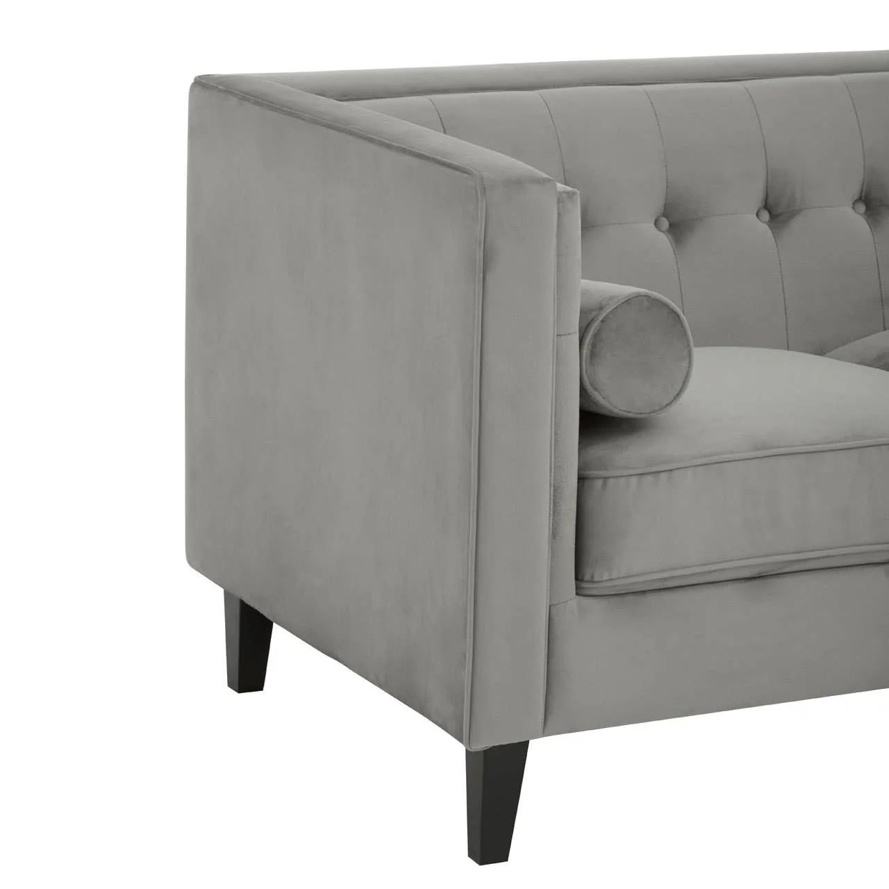 Rayla 3-Seater Sofa – Grey Velvet - Image 5