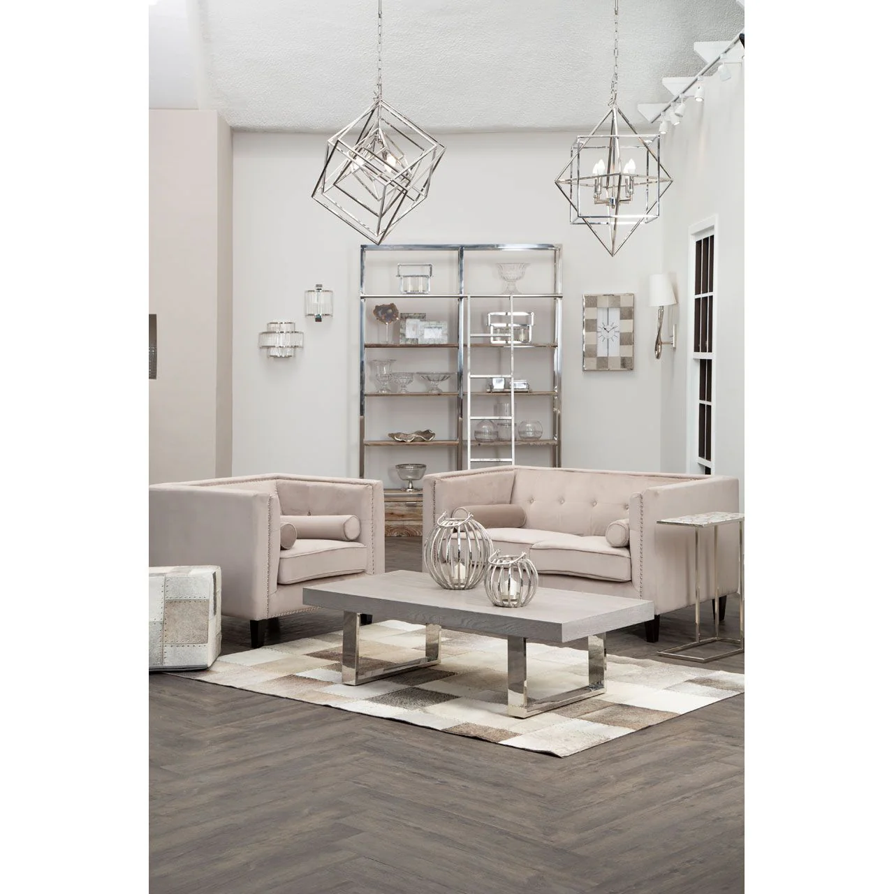 Regina 2-Seater Sofa in Mink Velvet - Image 4