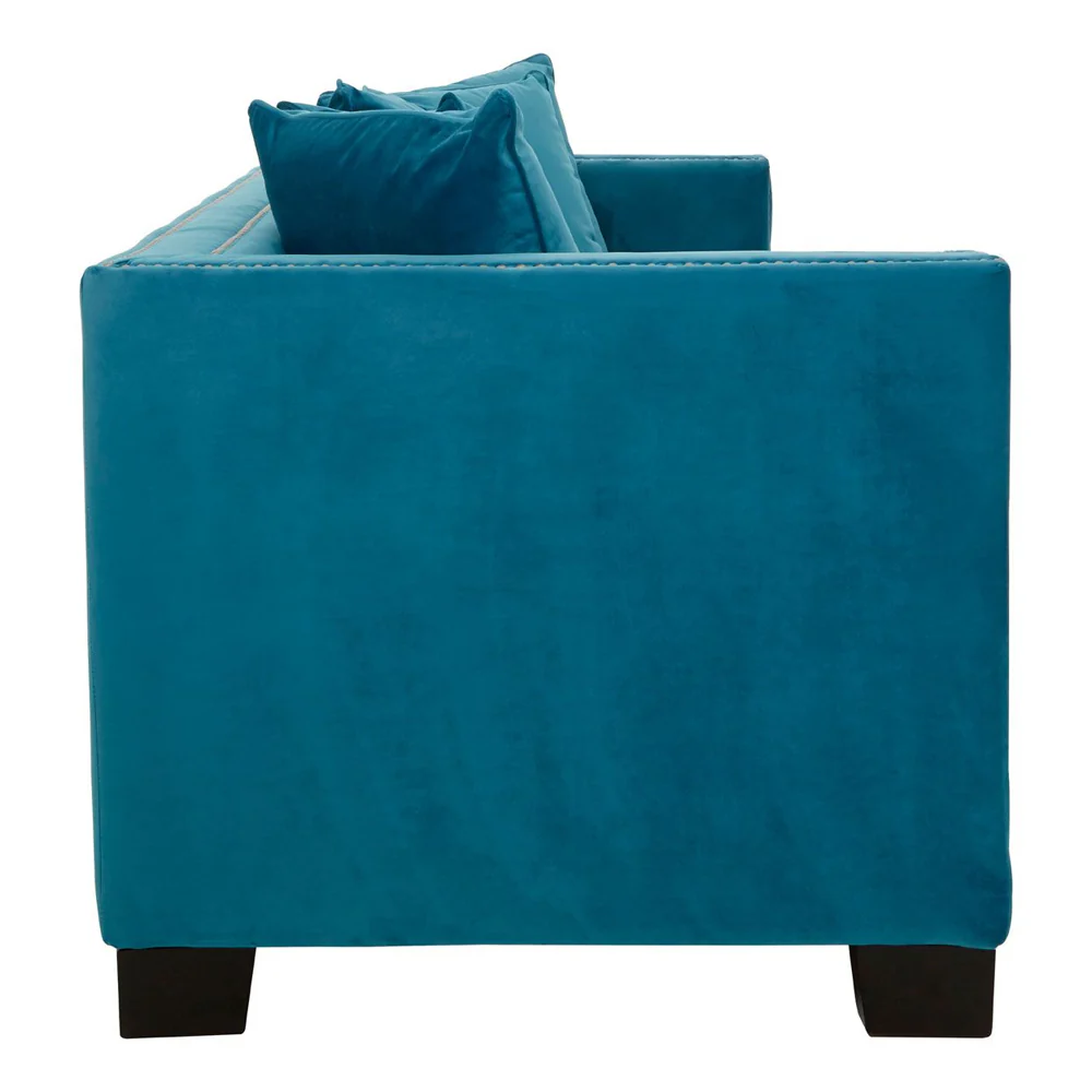 Regis 3-Seater Sofa in Cyan Velvet - Image 3