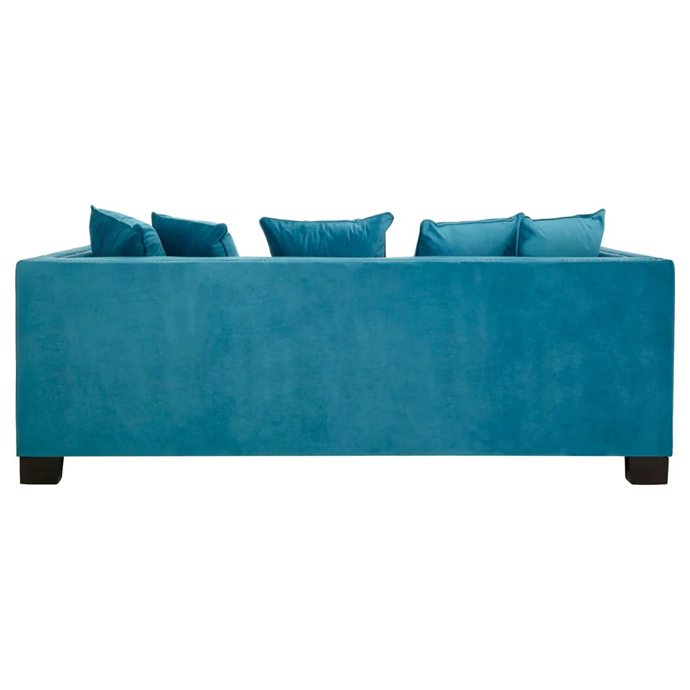 Regis 3-Seater Sofa in Cyan Velvet - Image 4