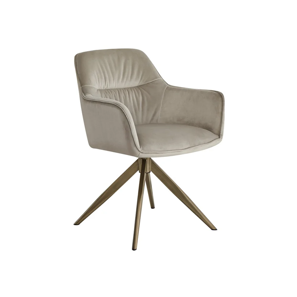 Richmond Interiors Aline Swivel Chair in Khaki Velvet - Image 2
