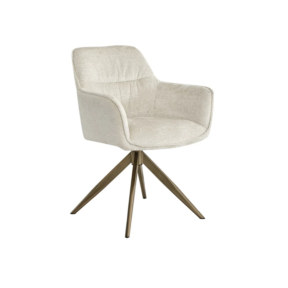 Richmond Interiors Aline Swivel Chair in White Chenille - Image 2