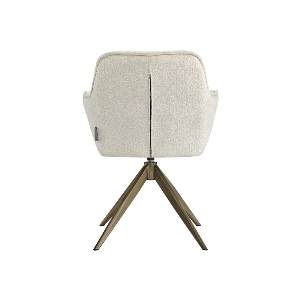 Richmond Interiors Aline Swivel Chair in White Chenille - Image 3