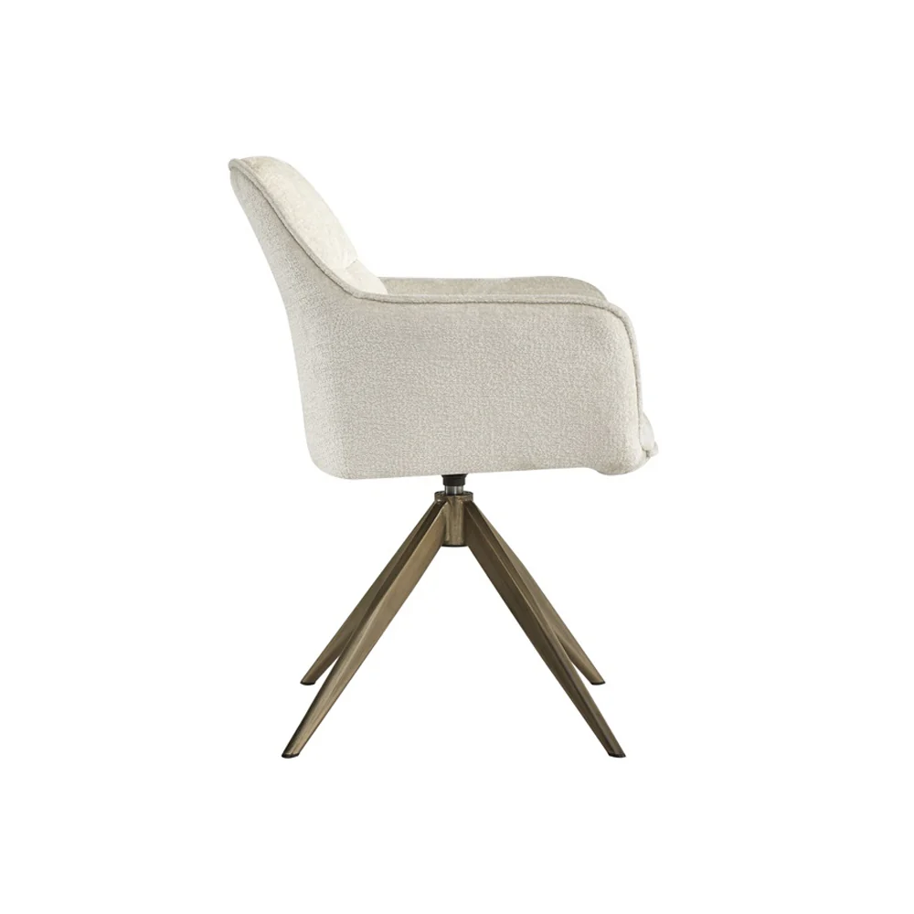 Richmond Interiors Aline Swivel Chair in White Chenille - Image 4