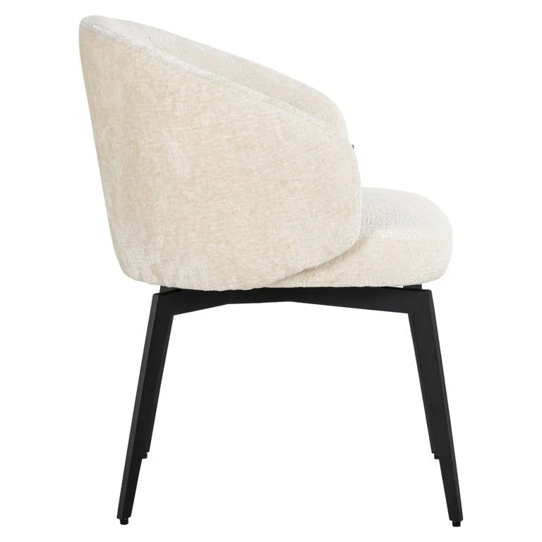 Richmond Interiors Amphara Dining Chair – White Chenille - Image 3
