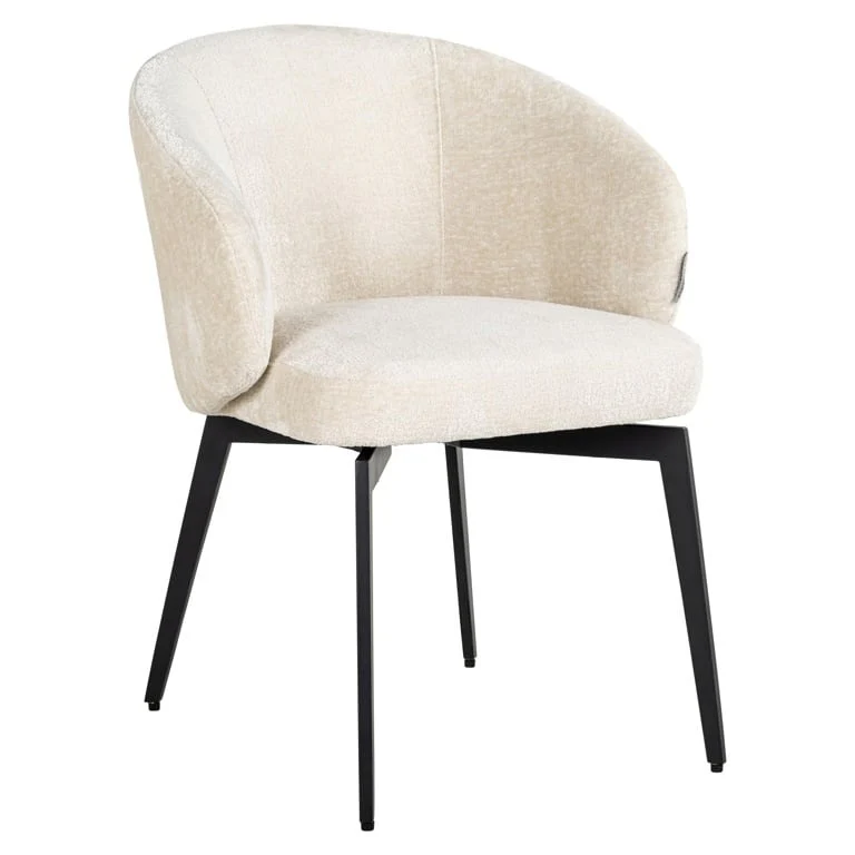 Richmond Interiors Amphara Dining Chair – White Chenille - Image 4